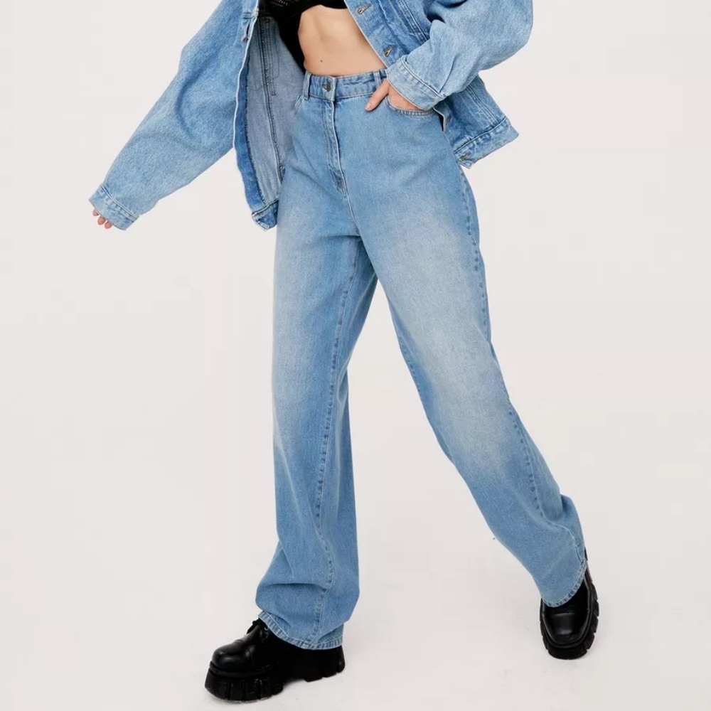 High Waisted Slouchy Wide Leg Jeans
